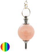 Gallileo-Pendel 20mm - Rosenquarz | mit Kette und Ring