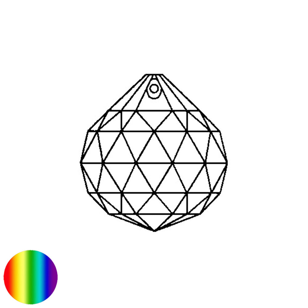 Regenbogen-Kristall - Kugel-Dreieck 40mm
