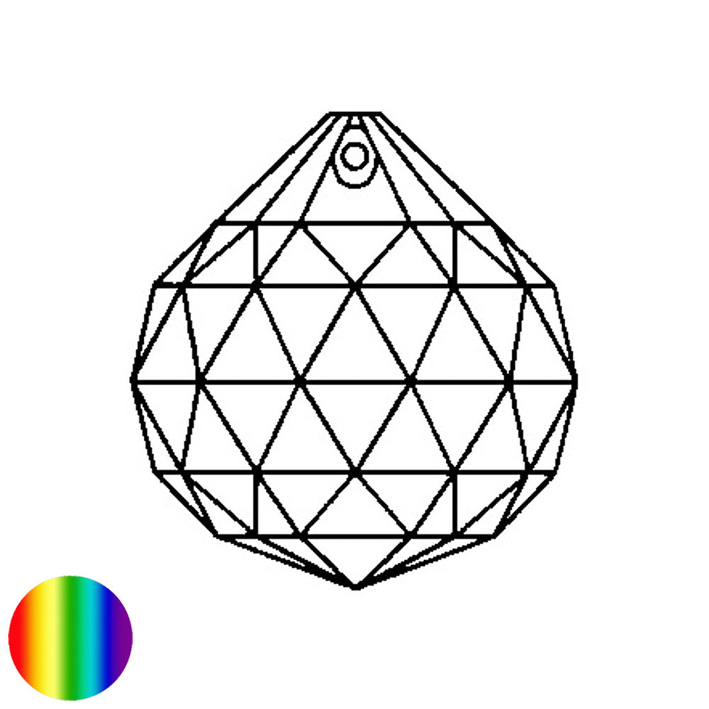 Regenbogen-Kristall - Kugel-Dreieck 70mm