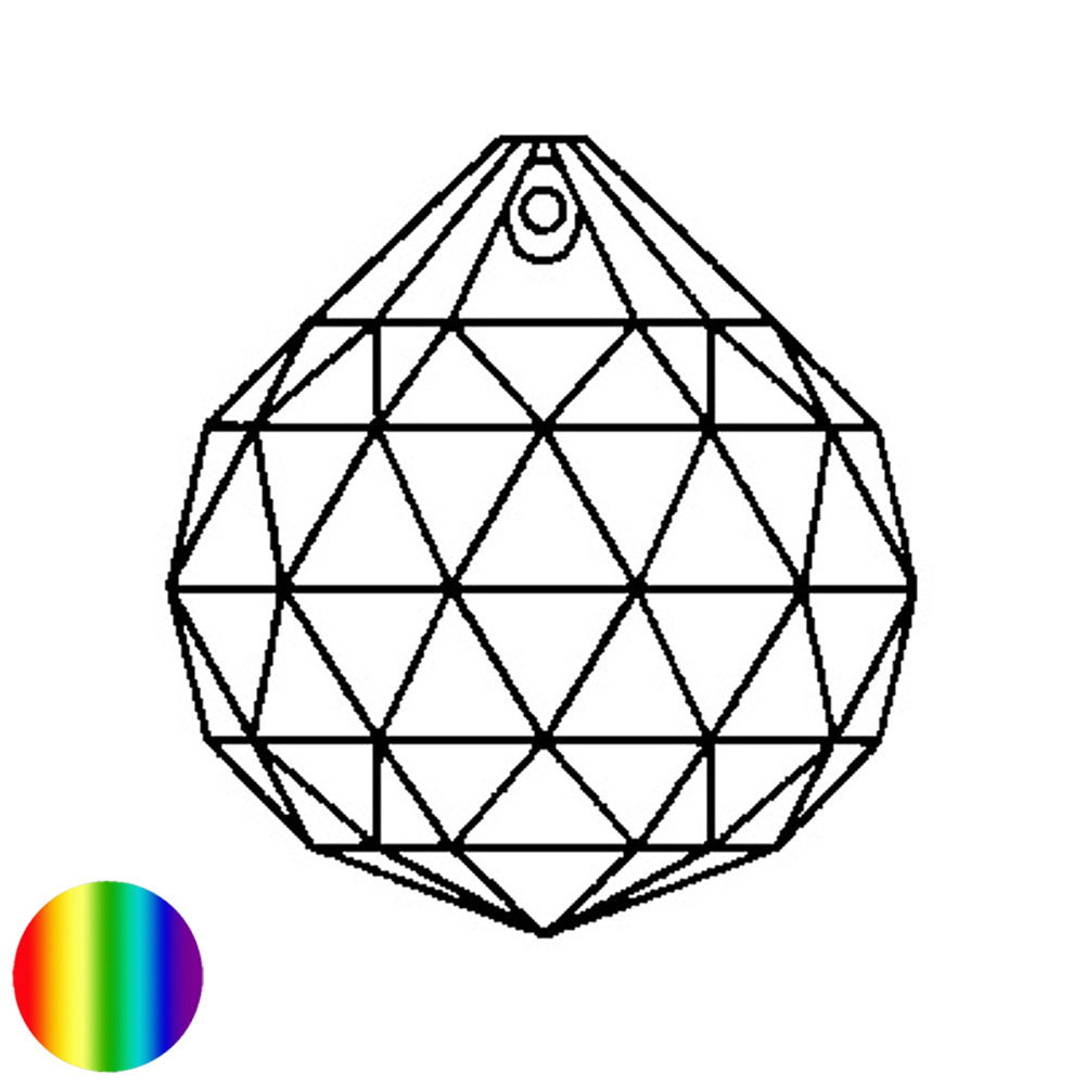 Regenbogen-Kristall - Kugel-Dreieck 80mm