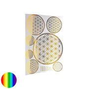 A4 gold Aufkleber Blume des Lebens