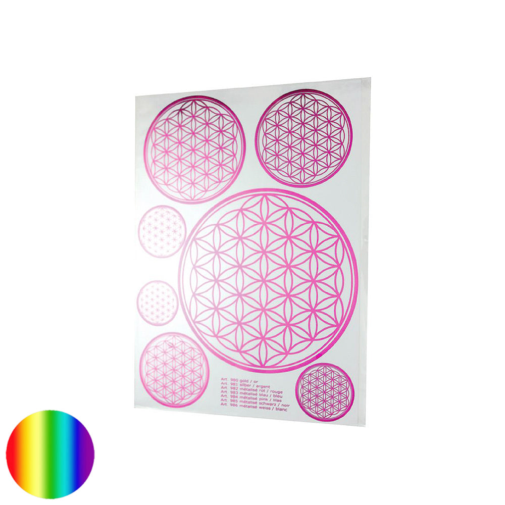 A4 pink Aufkleber Blume des Lebens