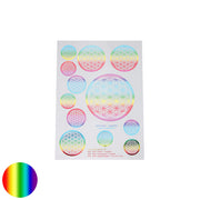 A5 regenbogenfarben Aufkleber Blume des Lebens