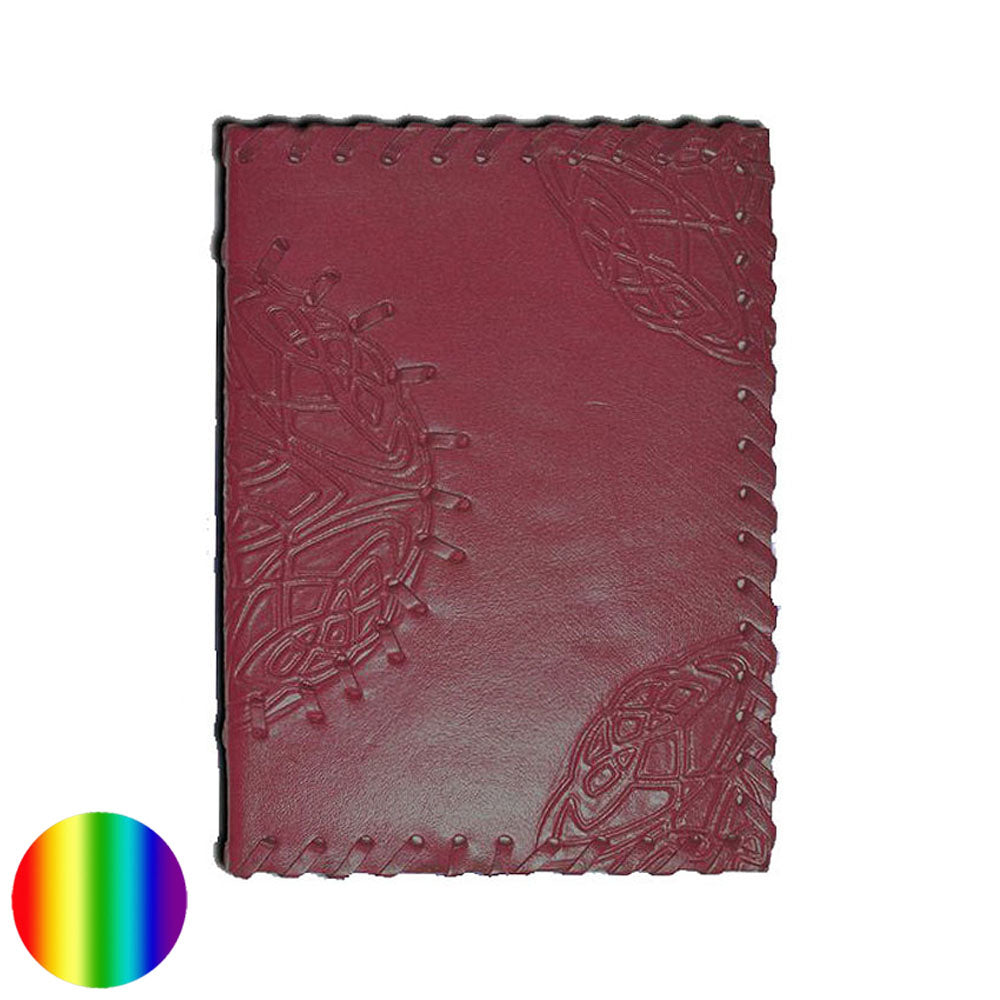 Notizbuch Ledereinband keltisch bordeaux