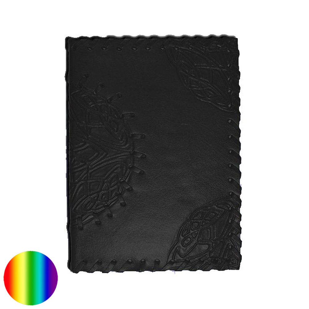 Notizbuch Ledereinband keltisch schwarz