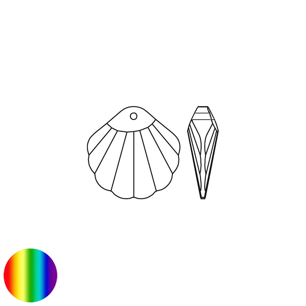 Anhänger Kristall Muschel 16mm bleifrei Bermuda Blue