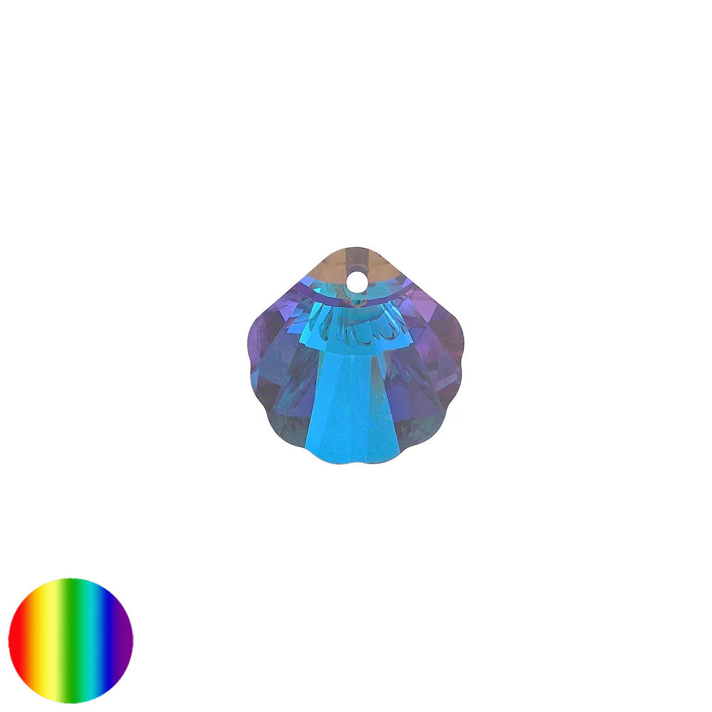 Anhänger Kristall Muschel 16mm bleifrei Bermuda Blue