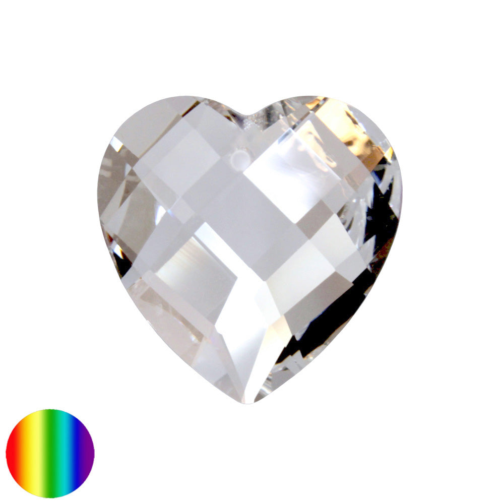 Regenbogen-Kristall - Herz Quadrat 28mm