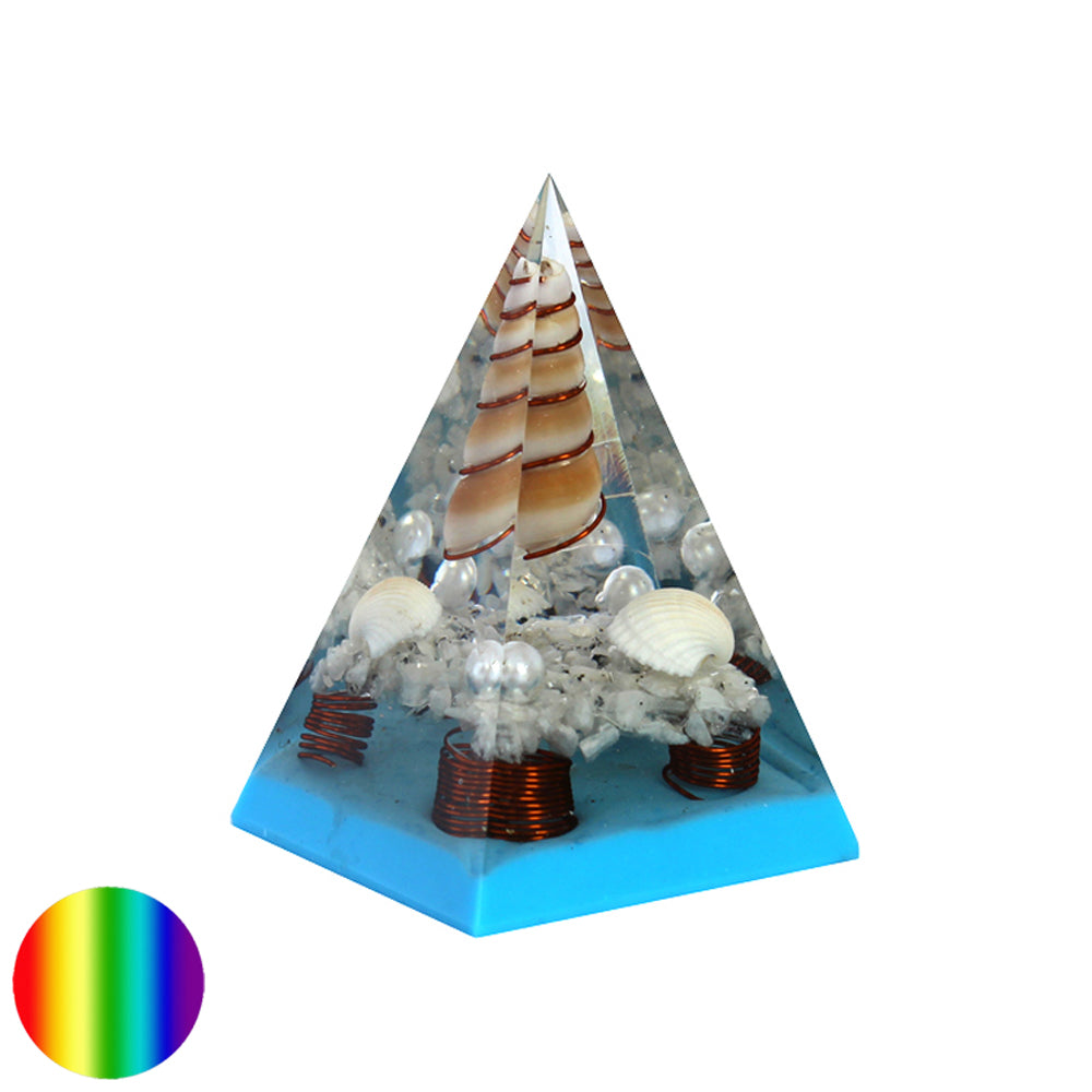Orgon Pyramide Nubisch - Muscheln und Perlen 50mm