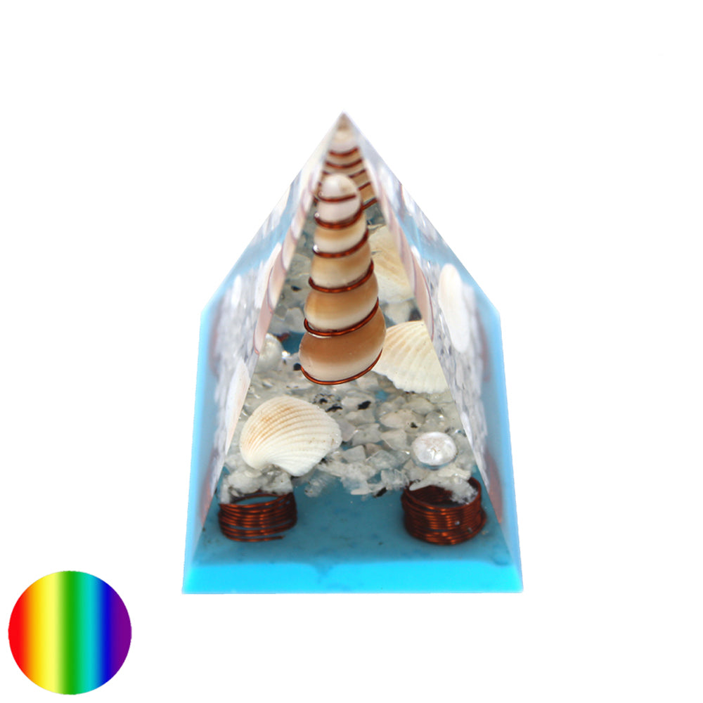 Orgon Pyramide Nubisch - Muscheln und Perlen 50mm
