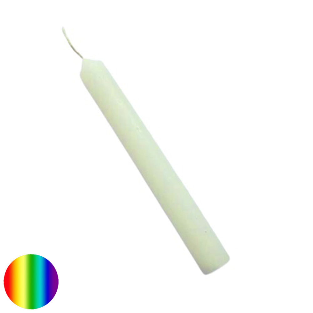 Stabkerze durchgefärbt - weiss