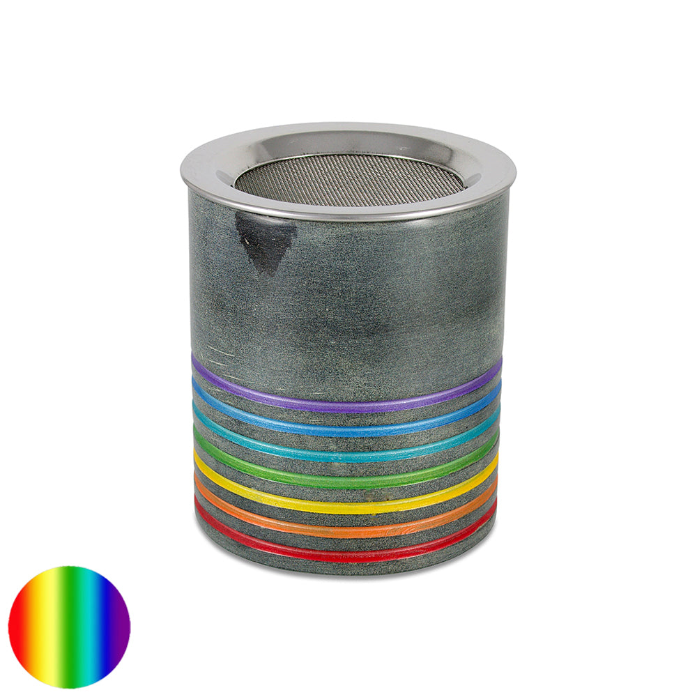 Sieb-Räuchergefäss grau mit Regenbogenfarben