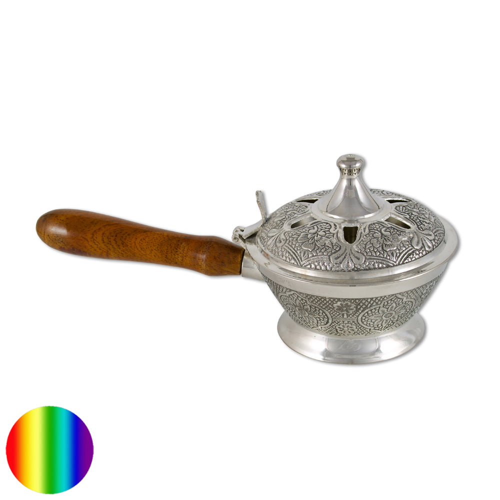 Räucherpfanne mit Holzgriff | mit Klappdeckel