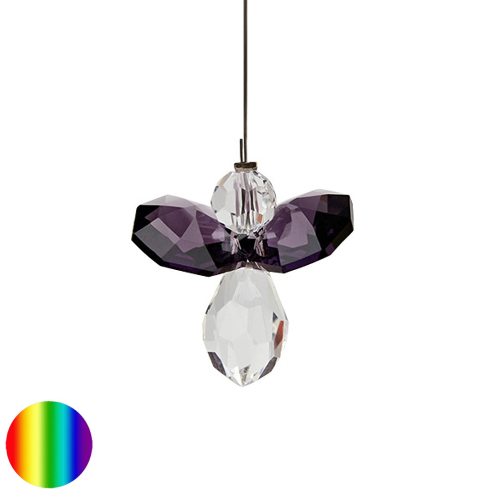 Kristall Schutzengel Alexis violet mit  Glas-Elements