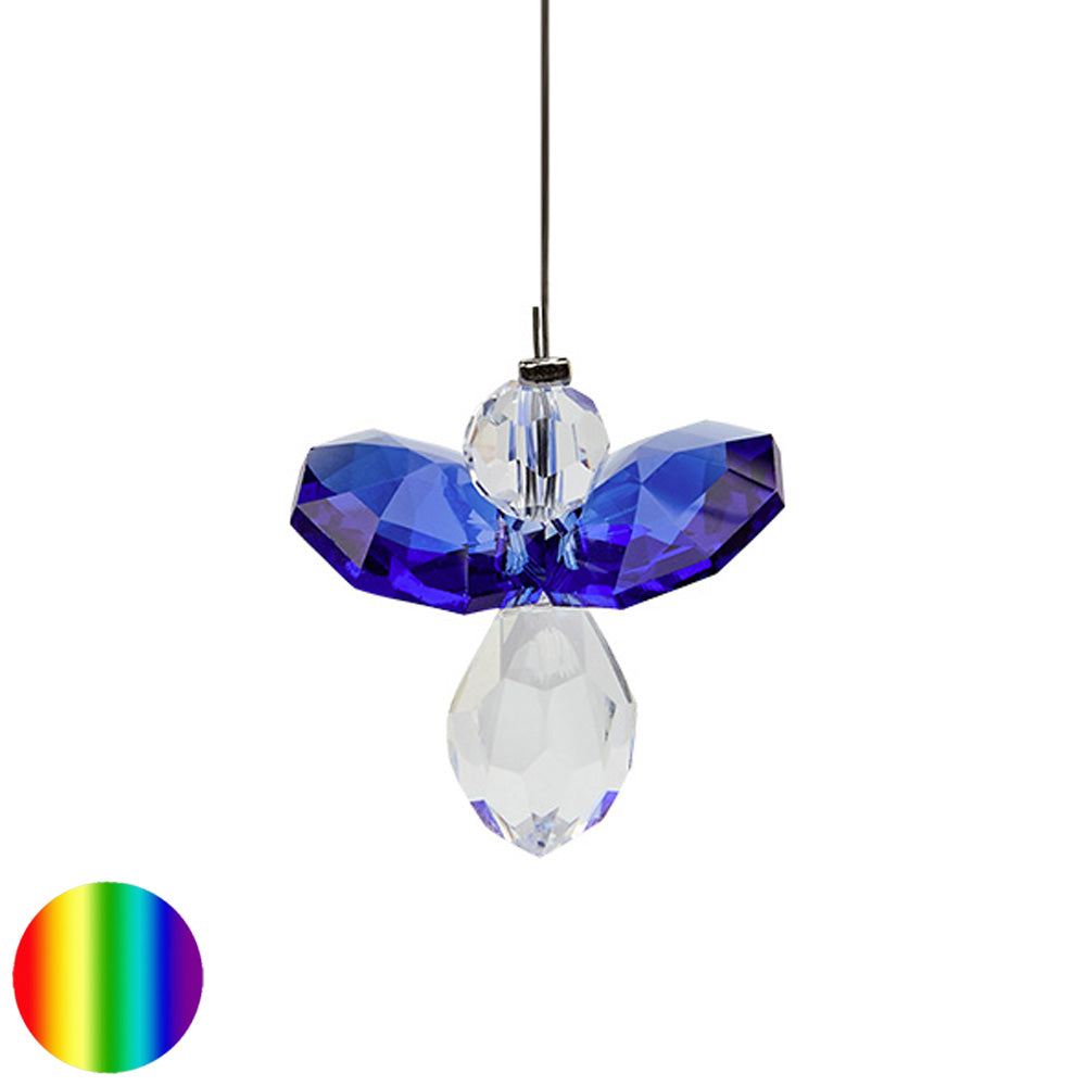 Kristall Schutzengel Alexis dark saphir mit Glas Elements