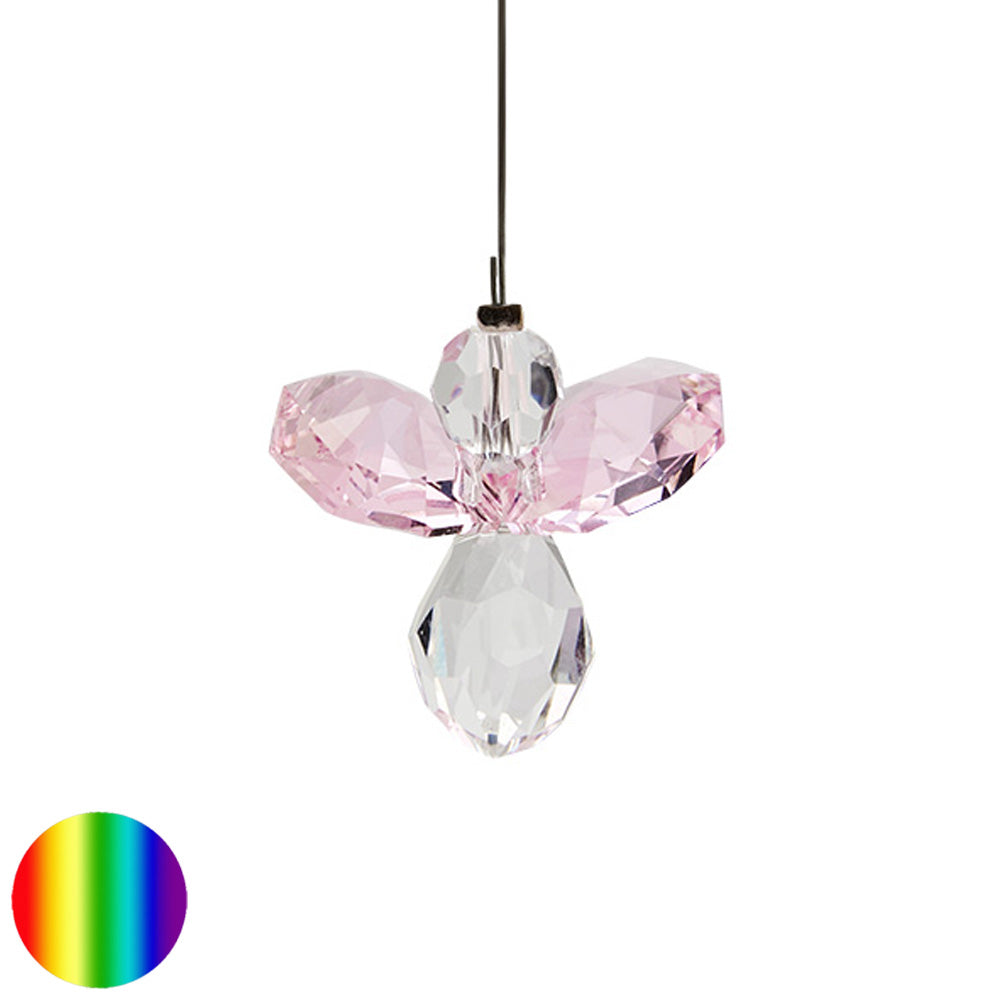 Kristall Schutzengel Alexis rosalin mit  Glas-Elements