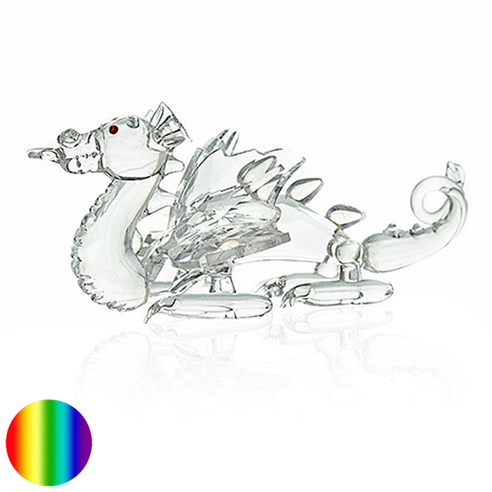 Kristall Drachen mit roten Augen