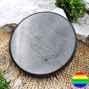 Schutzplatte Schungit - rund 70mm | poliert