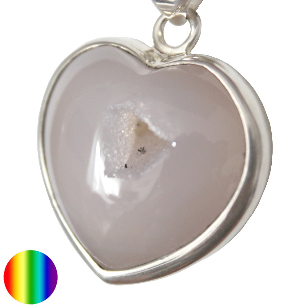 Anhänger Herz Achat mit Geode