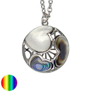 Anhänger Herzen rund Muscheln mit Kette