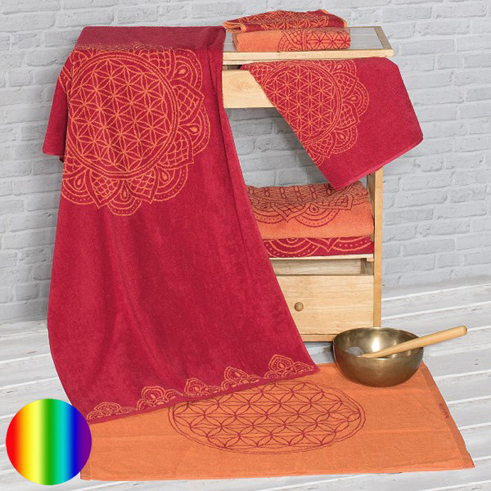Spirit of Om Frotte Handtuch - rubinrot-koralle