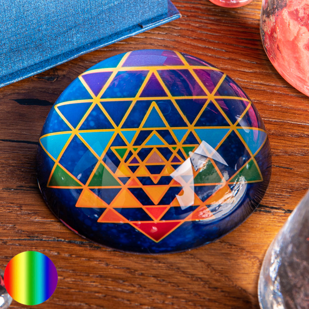 Kristallhalbkugel Sri Yantra