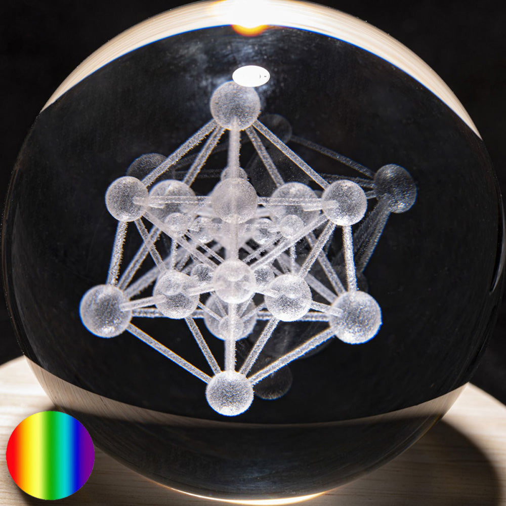 Kristallkugel Metatron mit LED
