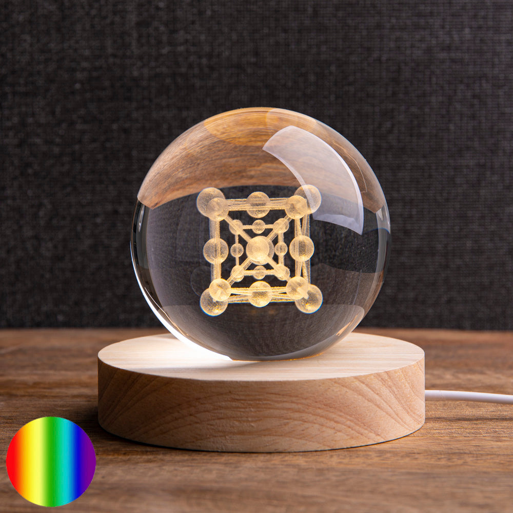 Kristallkugel Metatron mit LED