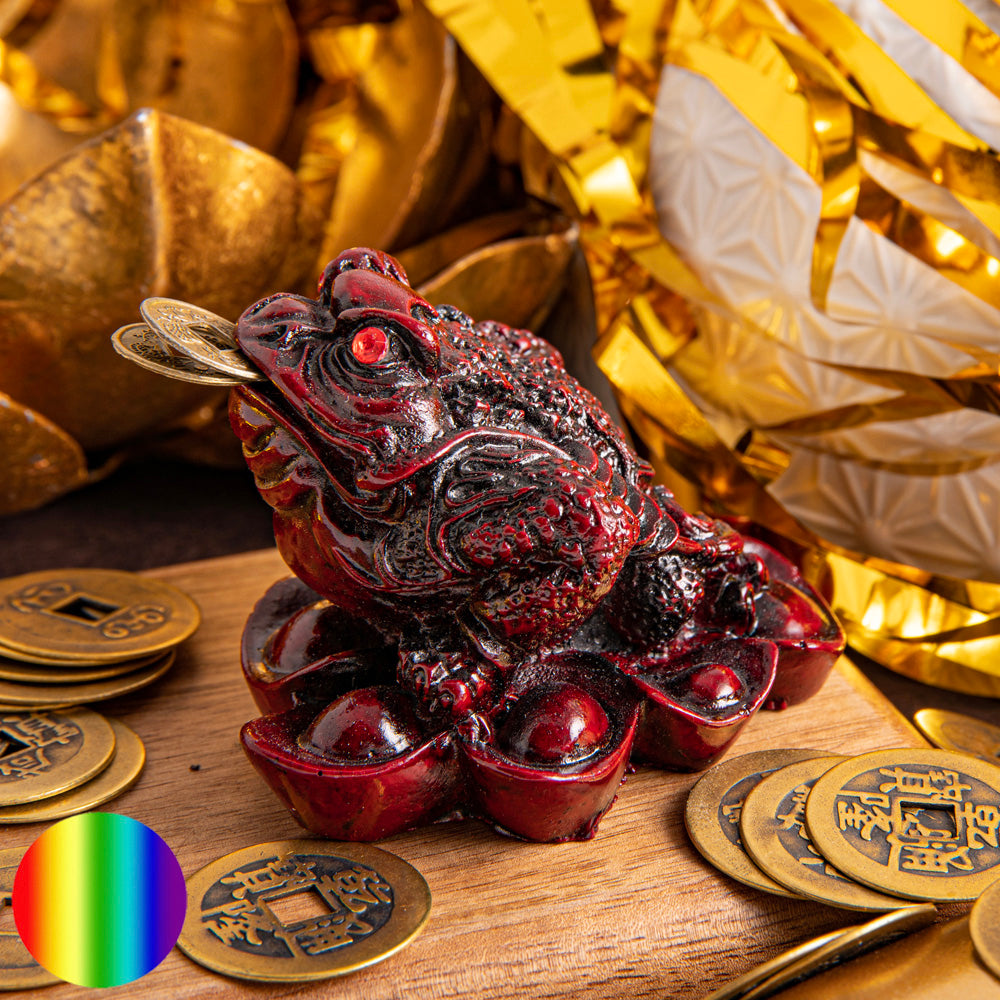 Geld-Frosch - Kunstharz rot