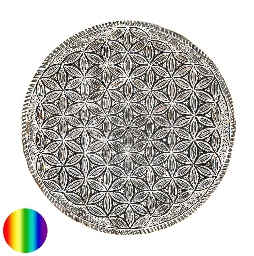 Stäbchenhalter Weissmetall - Blume des Lebens