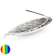 Stäbchenhalter - Blatt Weissmetall