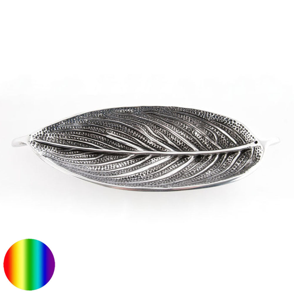 Stäbchenhalter - Blatt Weissmetall