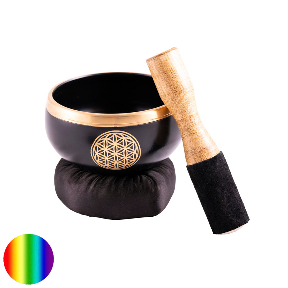 Klangschalenset Blume des Lebens schwarz - gold