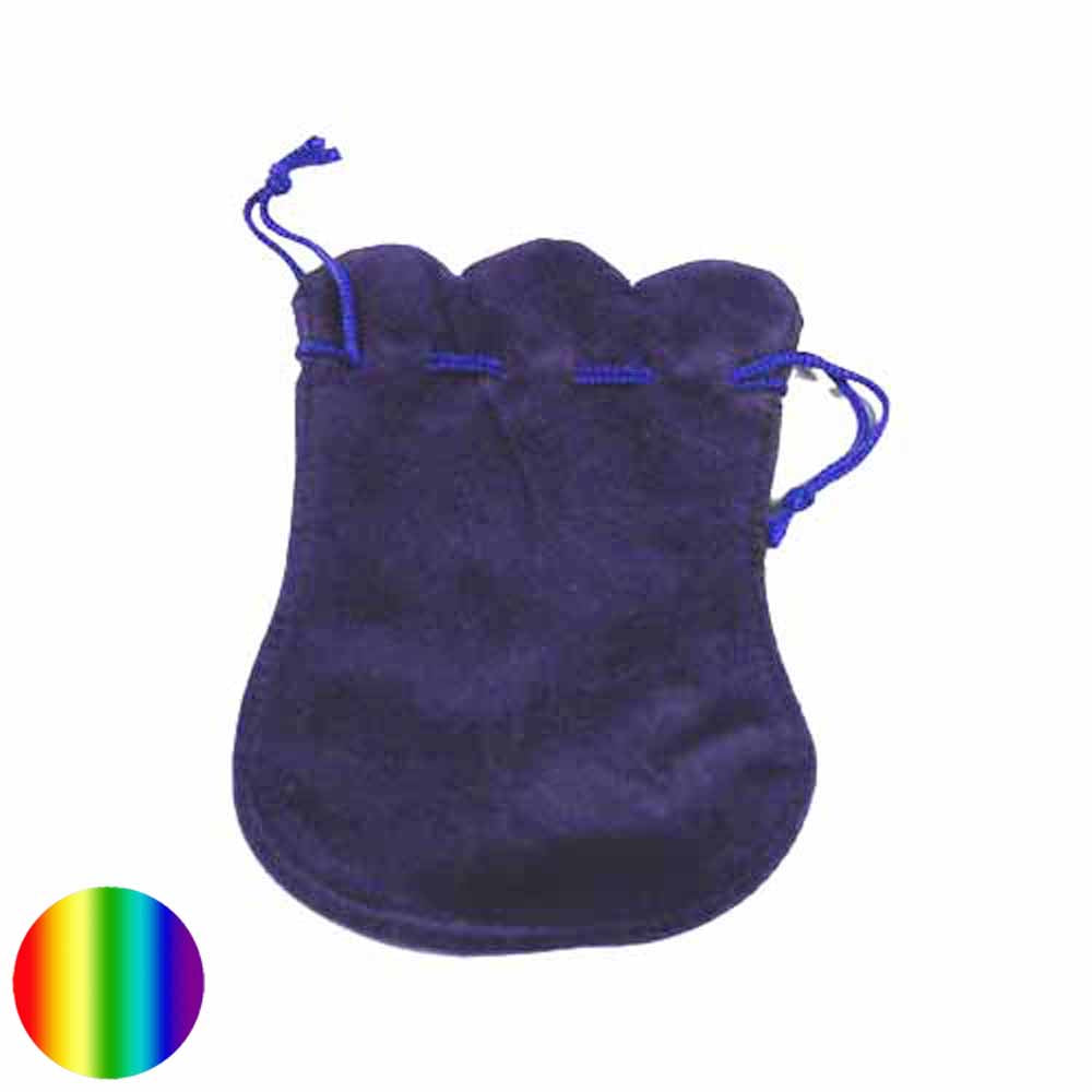 Samtbeutel gewellt blau 9 x 12 cm