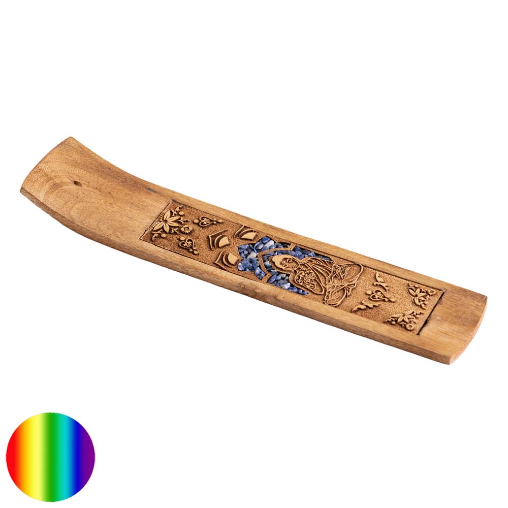 Räucherstäbchen Holzhalter - Buddha mit Sodalith
