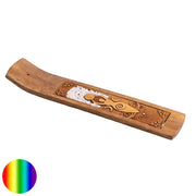 Räucherstäbchen Holzhalter - Mondgöttin mit Regenbogen-Mondstein