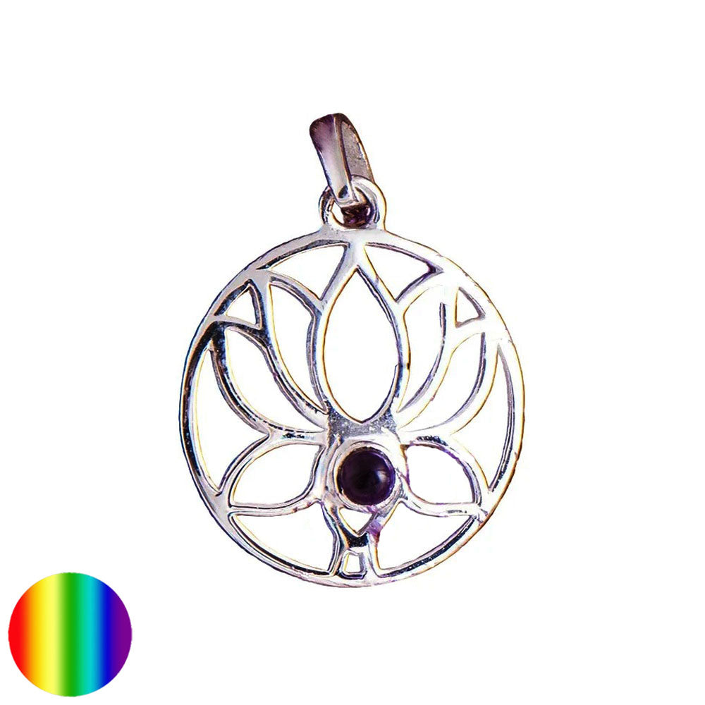 Lotus Anhänger mit Amethyst