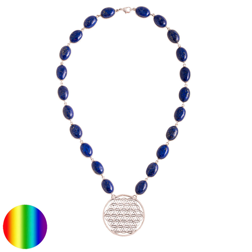 Lapislazuli Collier mit Blume des Lebens