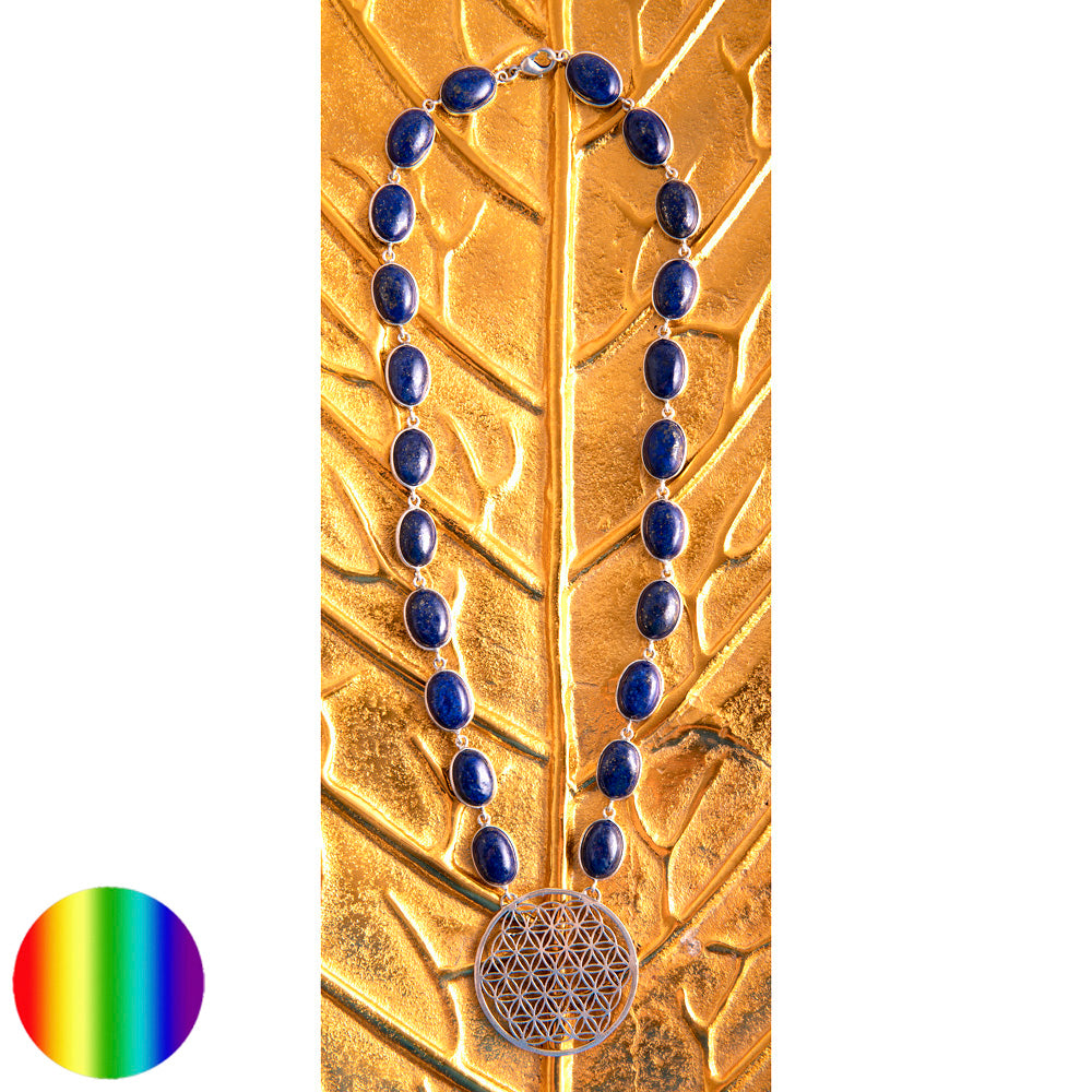 Lapislazuli Collier mit Blume des Lebens