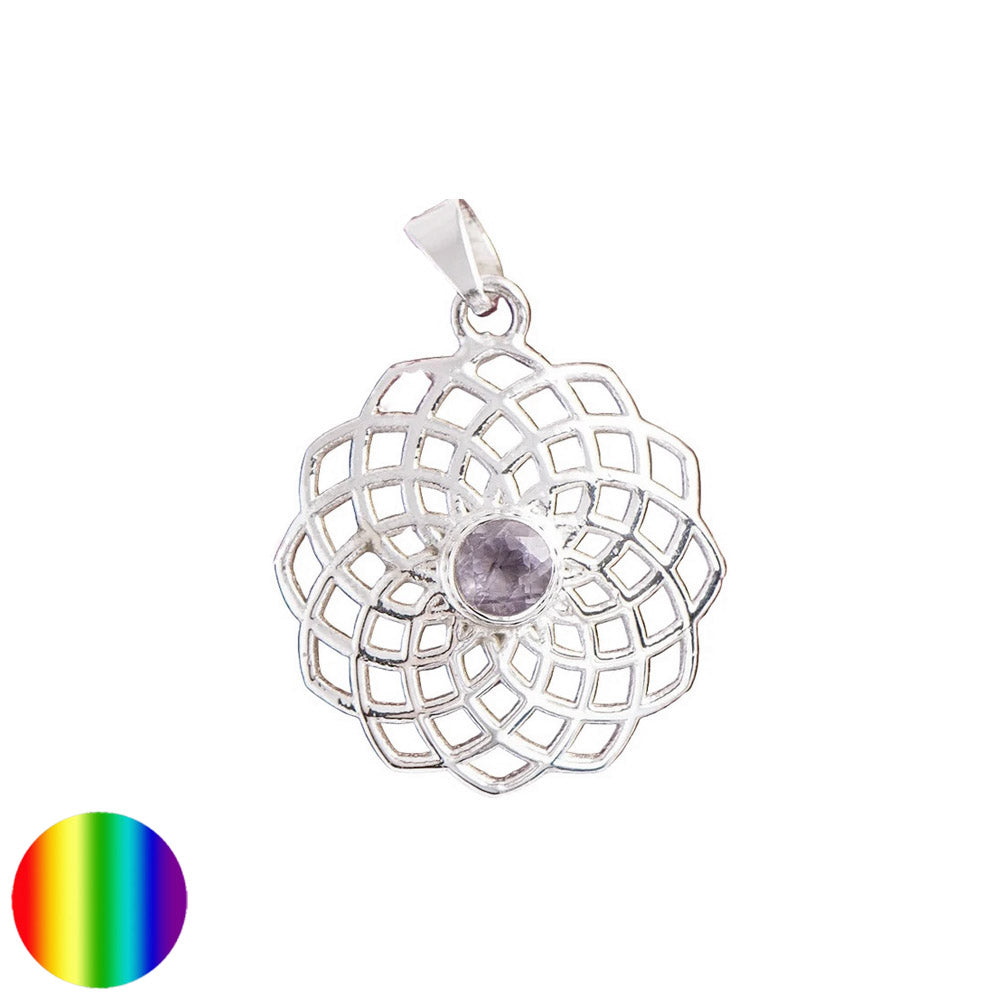 Kronenchakra Anhänger mit Amethyst
