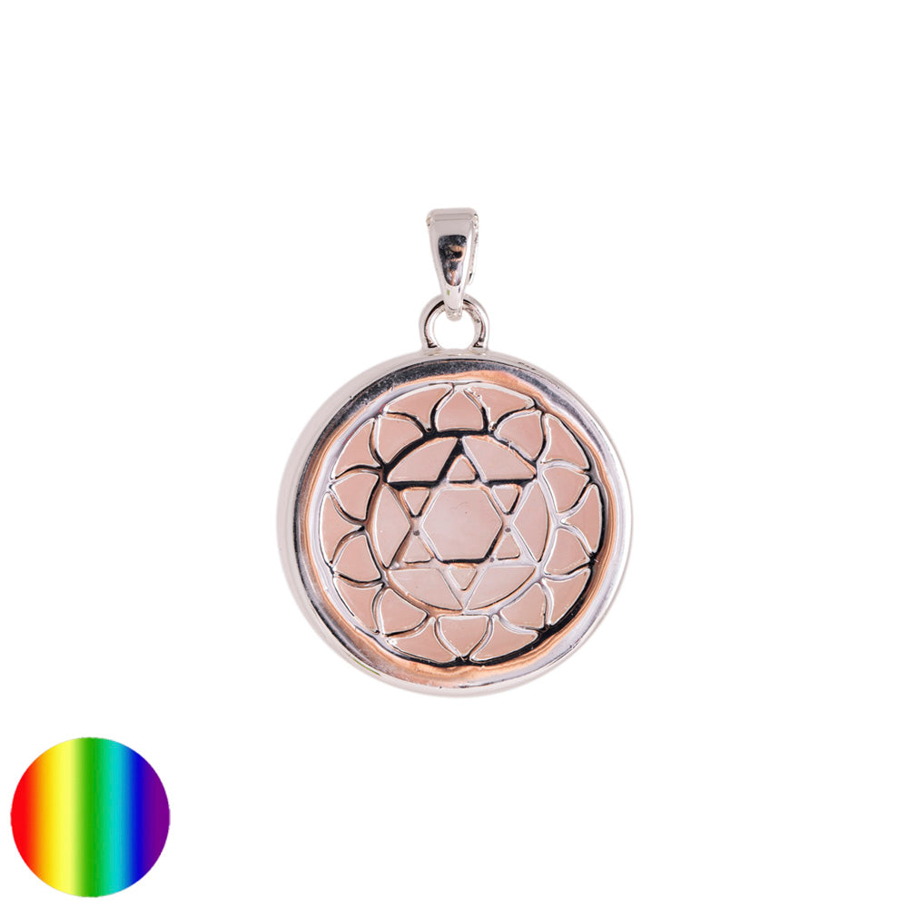 Herz-Chakra Kette mit Rosenquarz
