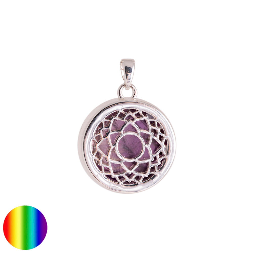 Kronen-Chakra Kette mit Amethyst