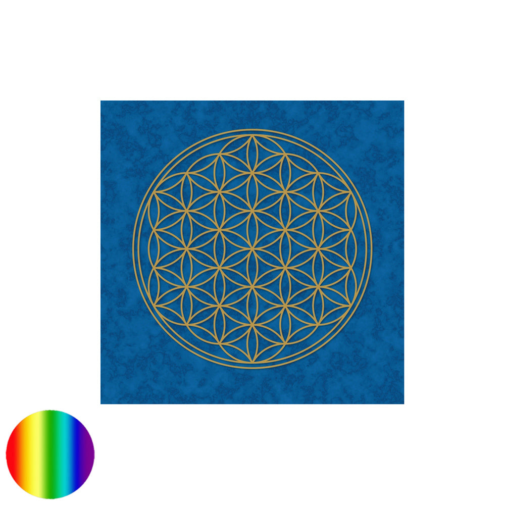 Poster Blume des Lebens blau
