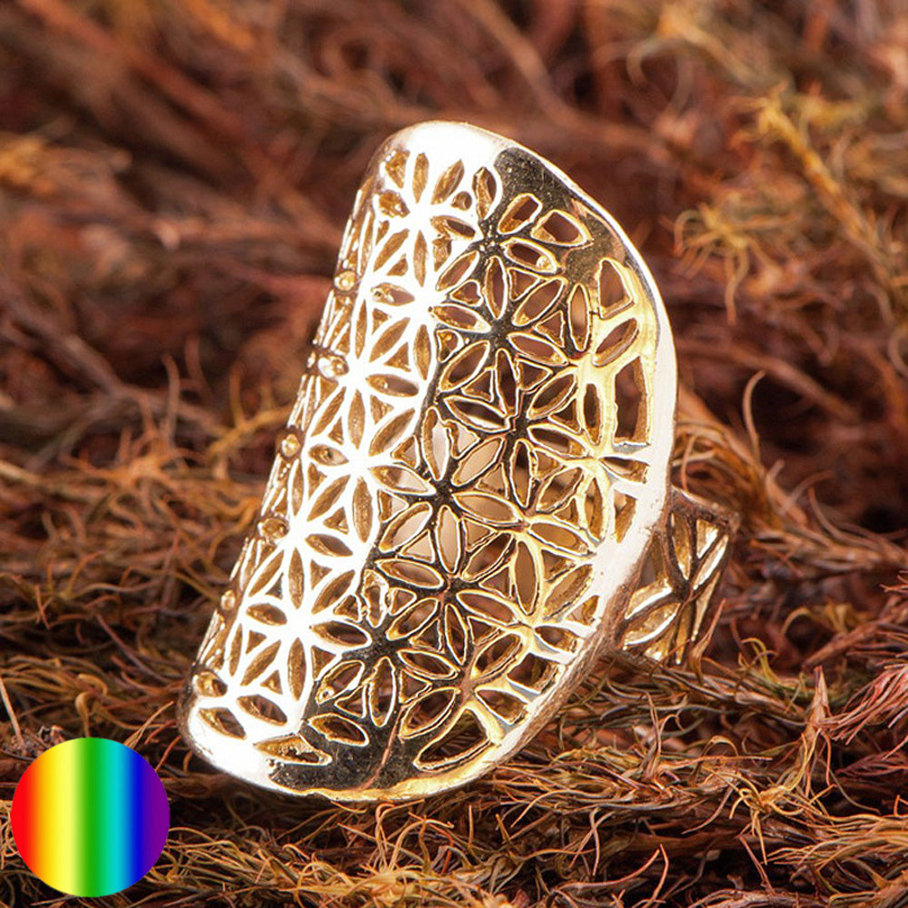 Blume des Lebens Ring Messing