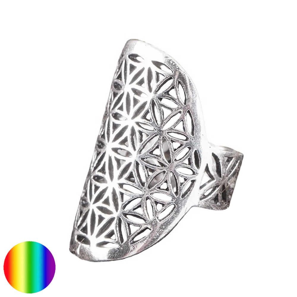 Blume des Lebens Ring Silber