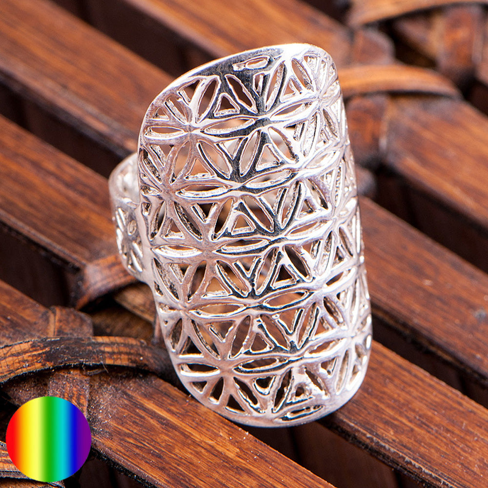 Blume des Lebens Ring Silber