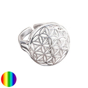 Blume des Lebens Ring Silber 20 mm