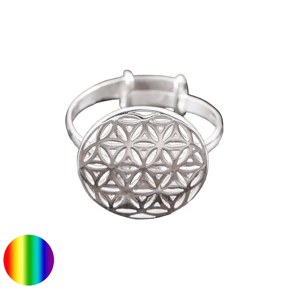 Blume des Lebens Ring Silber 16 mm