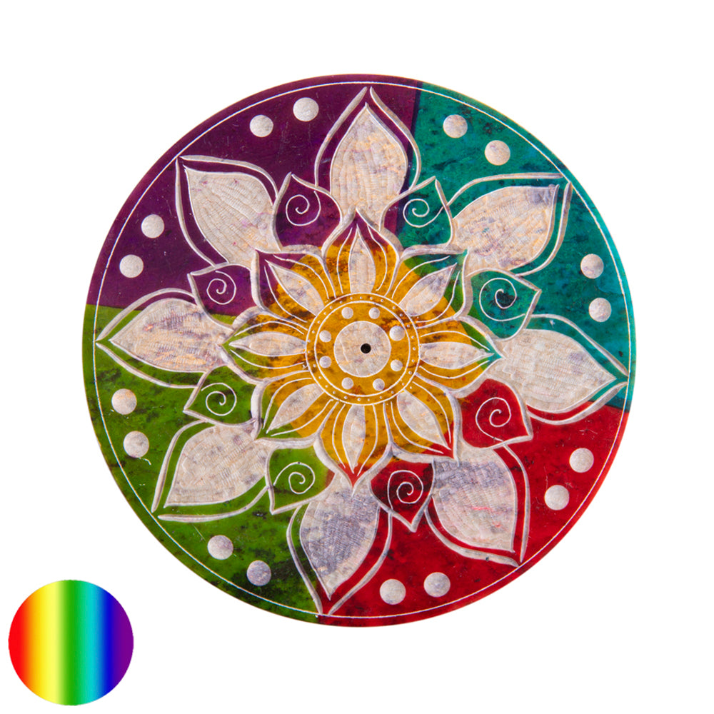 Specksteinhalter rund Mandala