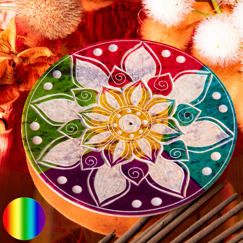 Specksteinhalter rund Mandala